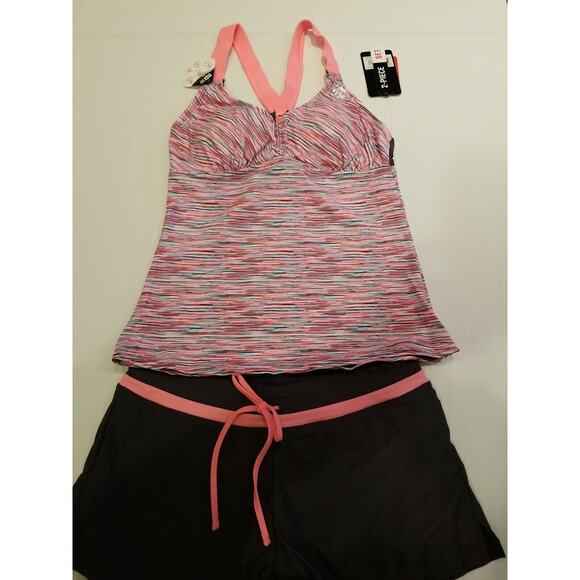 Zero Xposur Women's 2pc Swimsuit Gray/Pink Multi color Size 8‎ - Picture 1 of 9